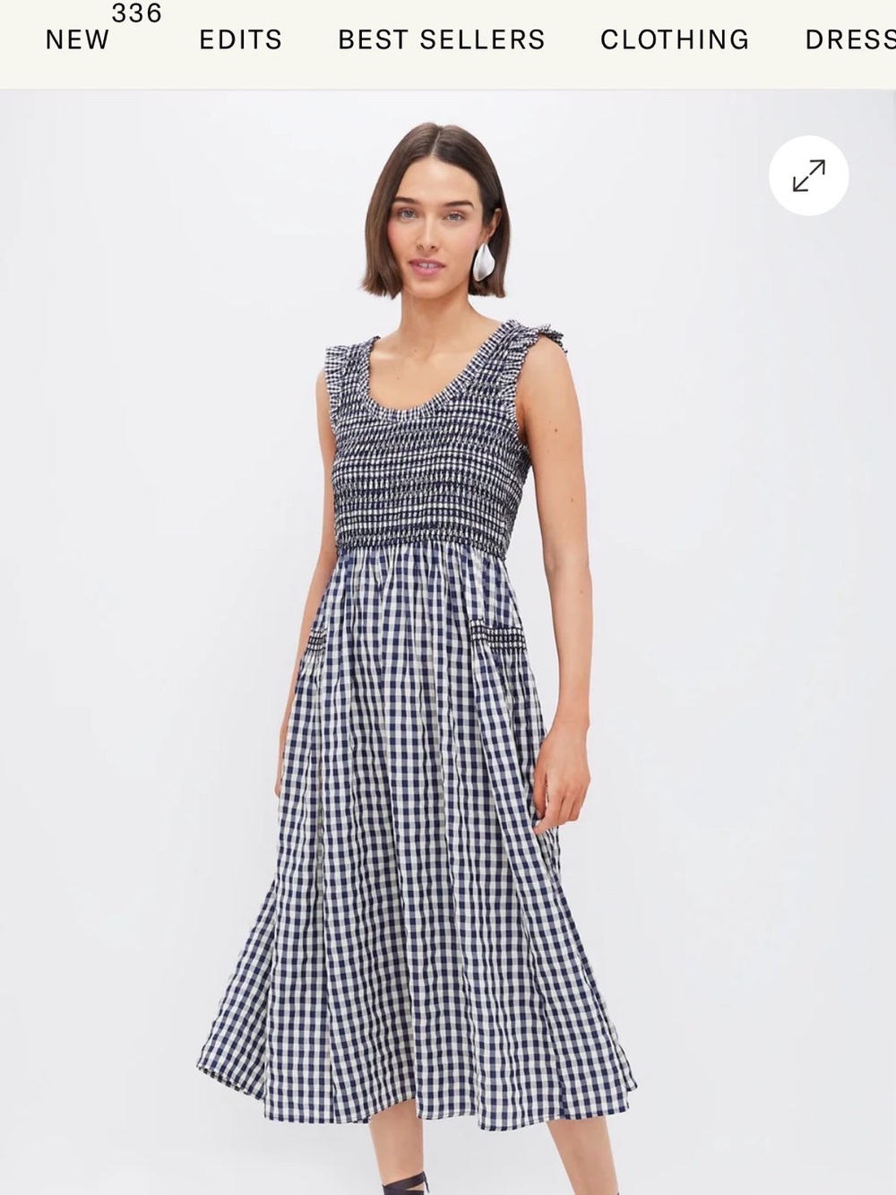 Tuckernuck Pomander Place Navy and White Gingham Midi Dress